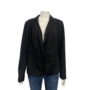Lane Bryant 14 Black Womens Blazer Long Sleeve Single Button Stretch